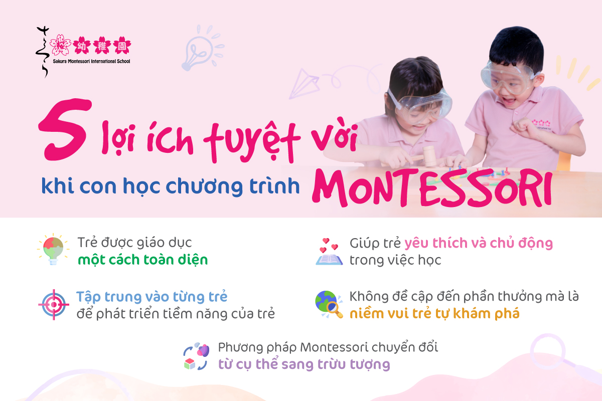 Lợi ích của pp Montessori cho trẻ