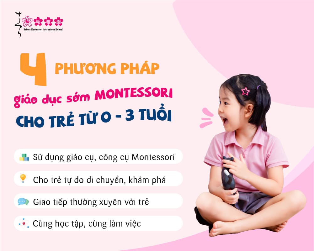 4 phương pháp giáo dục Montessori cho trẻ 0-3 tuổi